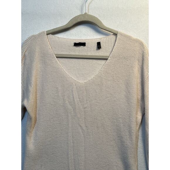 ATM XS Sweater Pullover Top pale pink Rib Knit V-Neck‎ - Picture 2 of 10